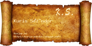 Kuris Sándor névjegykártya